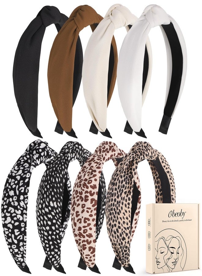 obeoby Headbands for Women, 8Pcs Leopard Knotted Headbands Fashion Hairbands Stocking Stuffers for Women and Girls - Image 1
